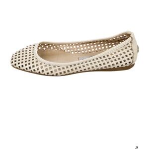 Jimmy Choo Leather cut out Cream Women's Flats